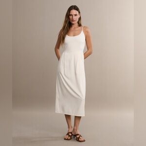 Jenni Kayne Rove Ankle Dress Ivory Brushed Silk Small